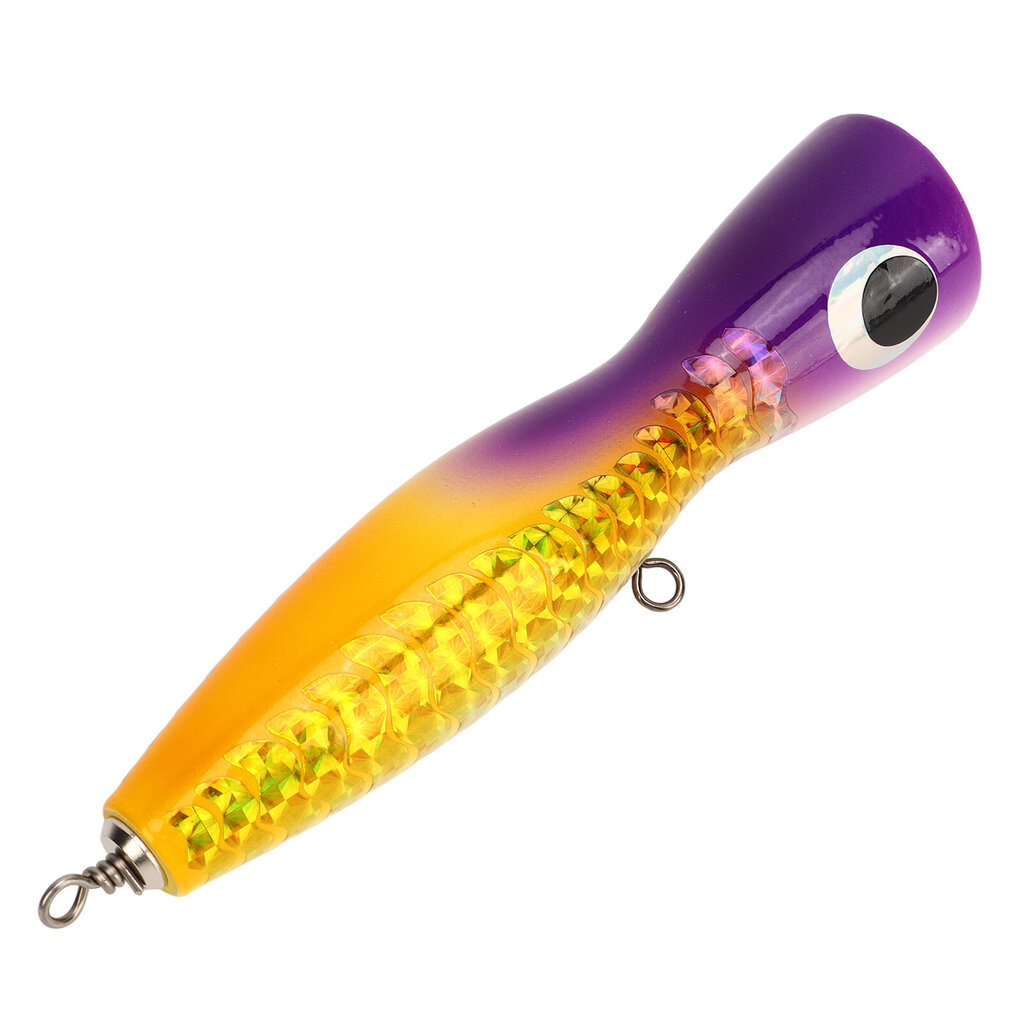 Big Popper Lure Houkutteleva Väri Heijastava Design Basswood 18cm 120g Puinen syötti basso tonnikala GT Trout 03 purppura keltainen hinta ja tiedot | Kalanrehu | hobbyhall.fi