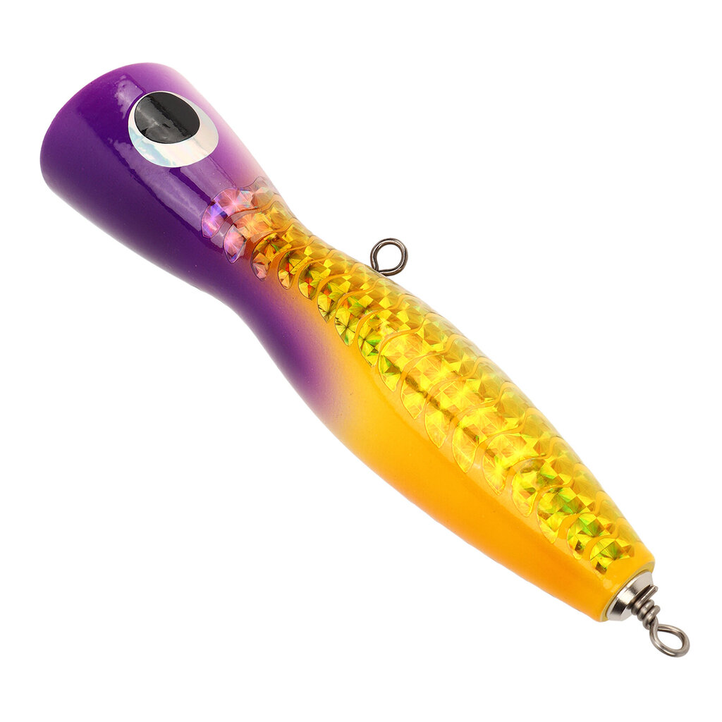 Big Popper Lure Houkutteleva Väri Heijastava Design Basswood 18cm 120g Puinen syötti basso tonnikala GT Trout 03 purppura keltainen hinta ja tiedot | Kalanrehu | hobbyhall.fi