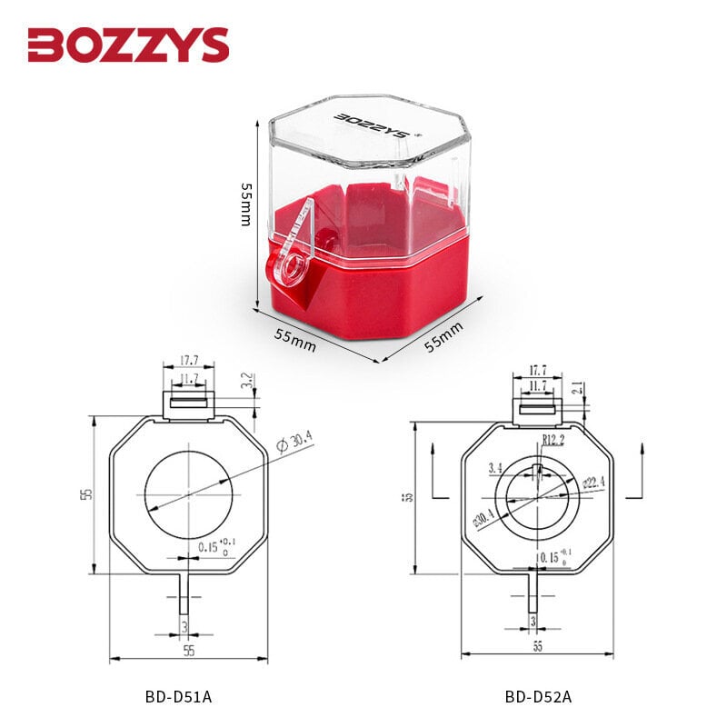 BD-D51A hätäpysäytyskytkimen lukon suojakansi - Asennusreiän sisähalkaisija: 22 mm hinta ja tiedot | Turvajärjestelmien tarvikkeet | hobbyhall.fi