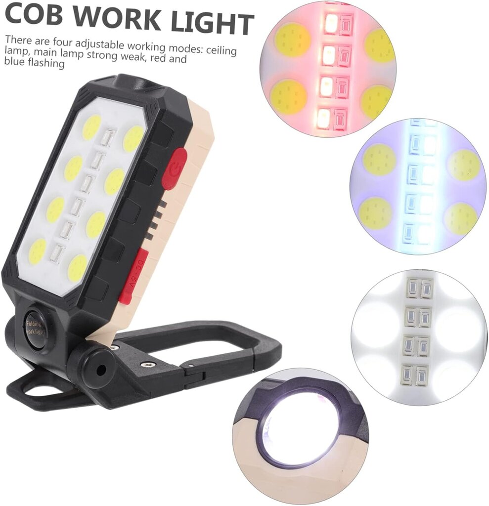 COB LED-työvalo, taitettava, USB-ladattava, vedenpitävä, retkeilyyn, autonkorjaukseen, hätätyöhön (8 LED) hinta ja tiedot | Kävelytuolit | hobbyhall.fi