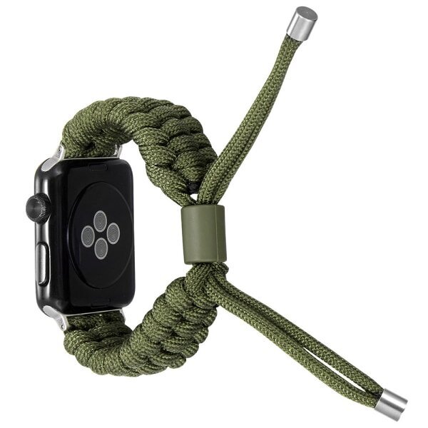 Paracord-ranneke säädettävällä kudotulla hihnalla Apple Watch -sarjaan 7/8 45 mm Paracord-ranneke nailonista punottu ranneke hinta ja tiedot | Kellot | hobbyhall.fi