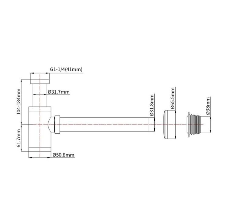 Ruostumattomasta teräksestä valmistettu lavuaarilukko pesualtaaseen ja pesualtaaseen, korkeussäädettävä sifonisarja G1-1-4" hinta ja tiedot | Koteloiden lisätarvikkeet | hobbyhall.fi