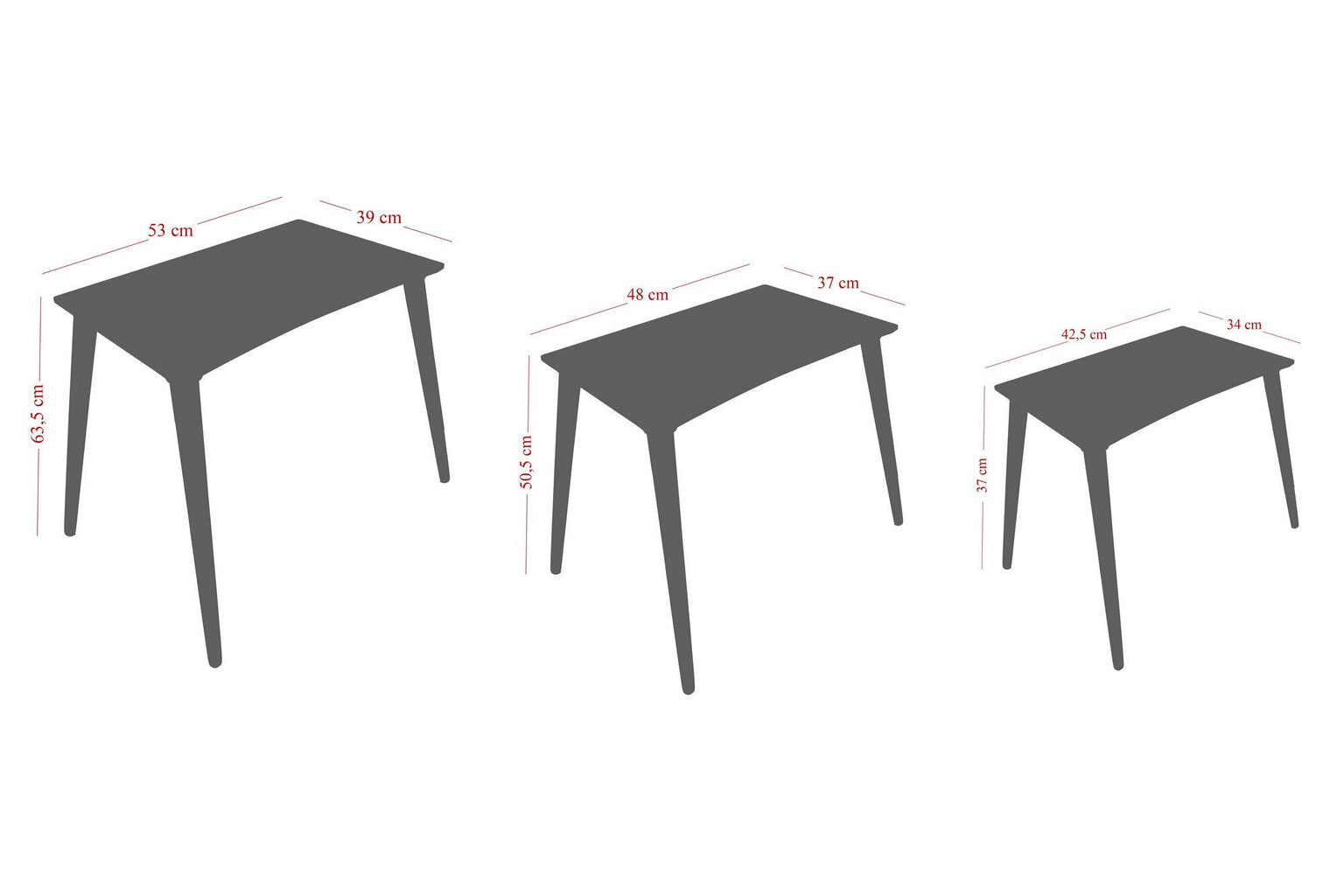 3-osainen sohvapöytäsetti Asir Base, valkoinen hinta ja tiedot | Sohvapöydät | hobbyhall.fi