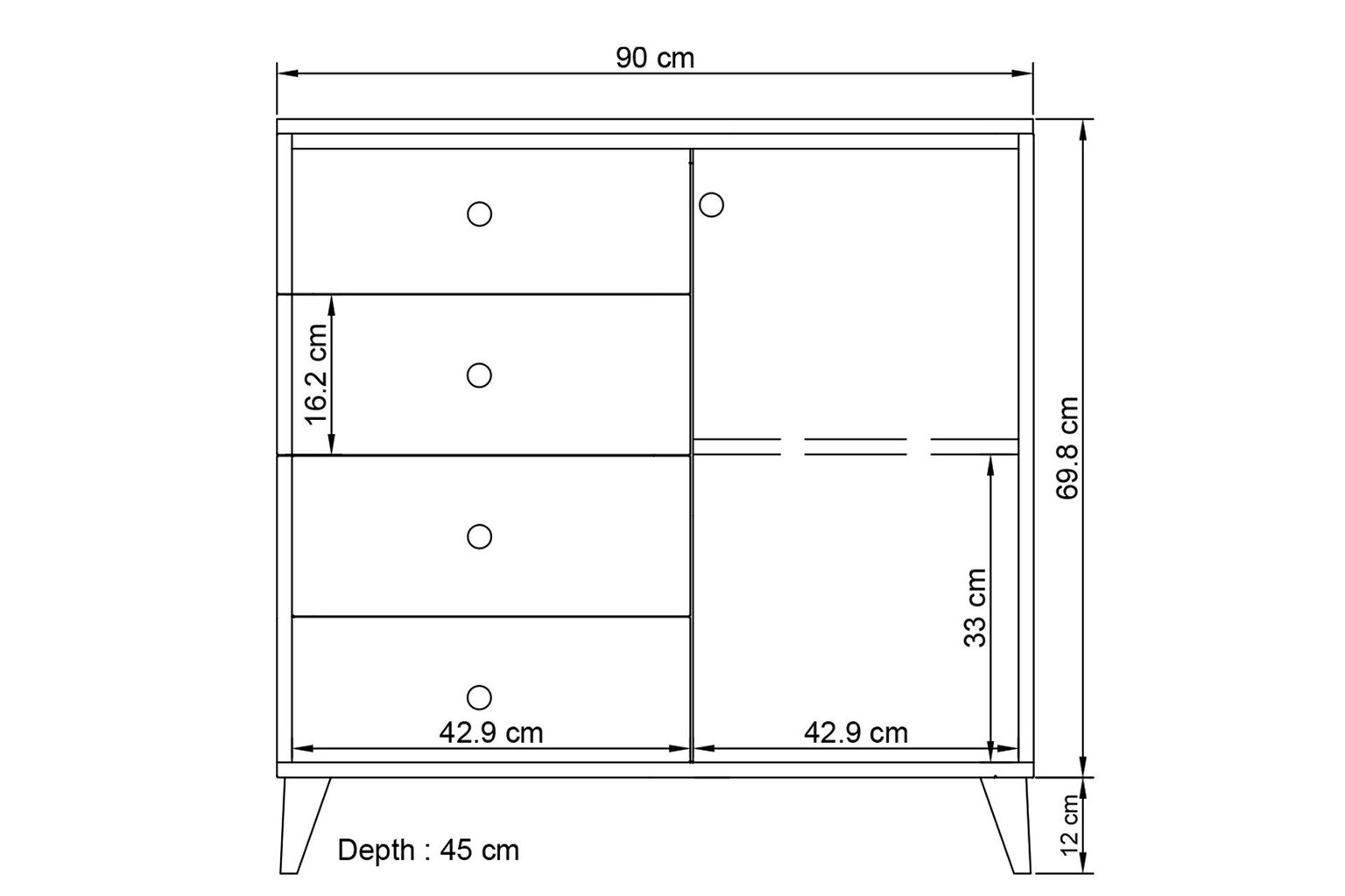 Lipasto Asir Nil 103, valkoinen hinta ja tiedot | Lipastot | hobbyhall.fi