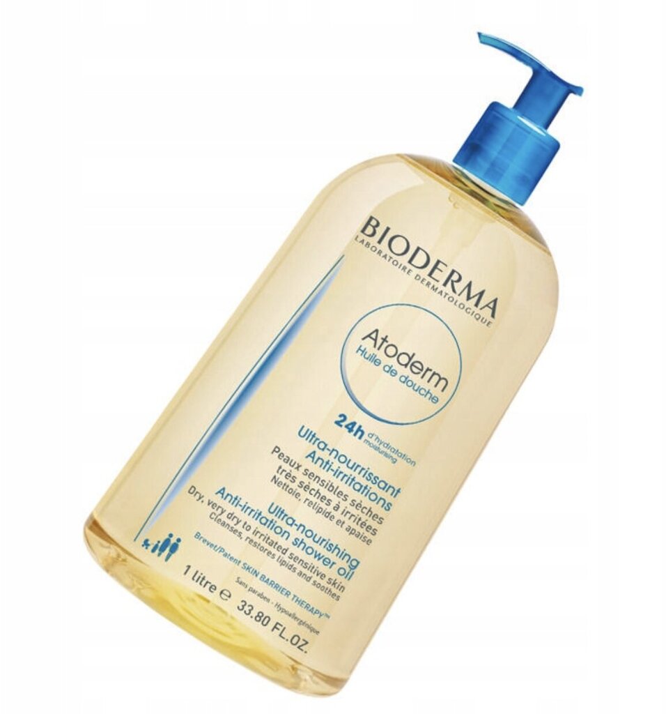 Hellävarainen suihkuöljy Bioderma, 1L hinta ja tiedot | Suihkusaippuat ja suihkugeelit | hobbyhall.fi