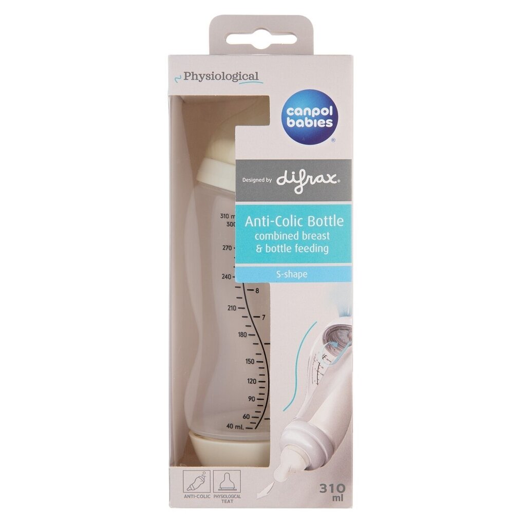 Canpol Babies Anti-Colic -pullo, 0+ kk, 310 ml hinta ja tiedot | Tuttipullot ja tarvikkeet | hobbyhall.fi