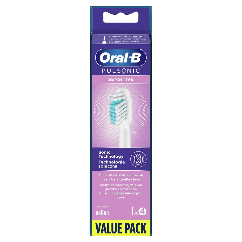 Oral-B Pulsonic Sensitive SR32-4 hinta ja tiedot | Sähköhammasharjan vaihtoharjat | hobbyhall.fi