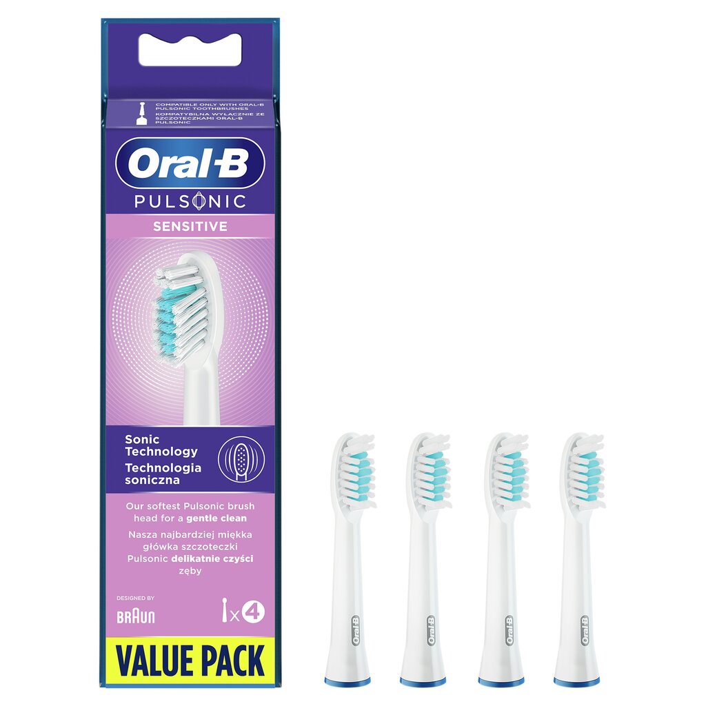 Oral-B Pulsonic Sensitive SR32-4 hinta ja tiedot | Sähköhammasharjan vaihtoharjat | hobbyhall.fi