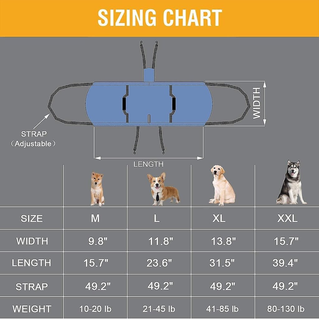 Koiran kantohihna, hätäreppu Lemmikkien jalkojen tuki ja kuntoutus koira (musta) nostovaljaat kynsien leikkaamiseen, koiran kantohihna hinta ja tiedot | Urheilukassit ja reput | hobbyhall.fi