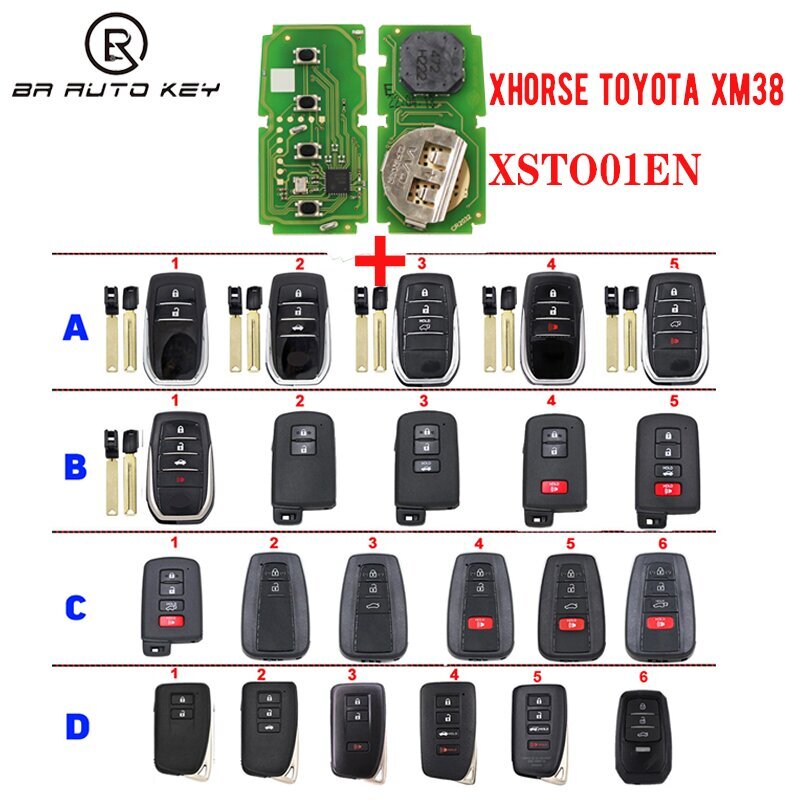 Universaali kauko-avaimenperä Toyotalle Lexus XM38 Generate For 4D 8A 4A Type all in 1 XSTO01EN Kuorella hinta ja tiedot | Lisätarvikkeet autoiluun | hobbyhall.fi