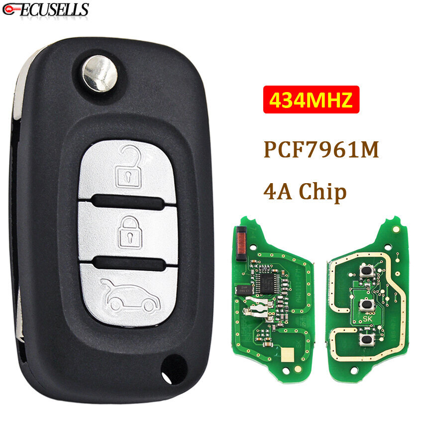 3B Flip Remote Auton avain 433MHz PCF7961M 4A Chip VA2 Leikkaamaton terä TWB1G767 Lada Granta Kalina Priora Vesta X-RAY XRAY 2015-2019 hinta ja tiedot | Lisätarvikkeet autoiluun | hobbyhall.fi