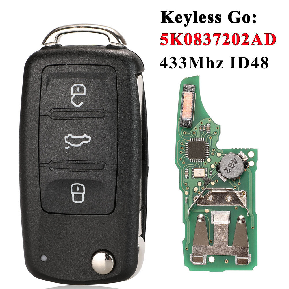 Keyless go 5K0837202AJ 5K0837202AD 3-painikkeinen kauko-avain VW Caddy Eos Golf Jetta Beetle Polo Tiguan Touran hinta ja tiedot | Lisätarvikkeet autoiluun | hobbyhall.fi