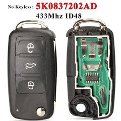 Keyless go 5K0837202AJ 5K0837202AD 3-painikkeinen kauko-avain VW Caddy Eos Golf Jetta Beetle Polo Tiguan Touran hinta ja tiedot | Lisätarvikkeet autoiluun | hobbyhall.fi