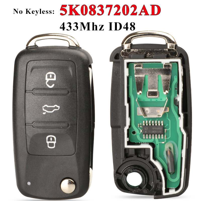 Keyless go 5K0837202AJ 5K0837202AD 3-painikkeinen kauko-avain VW Caddy Eos Golf Jetta Beetle Polo Tiguan Touran hinta ja tiedot | Lisätarvikkeet autoiluun | hobbyhall.fi