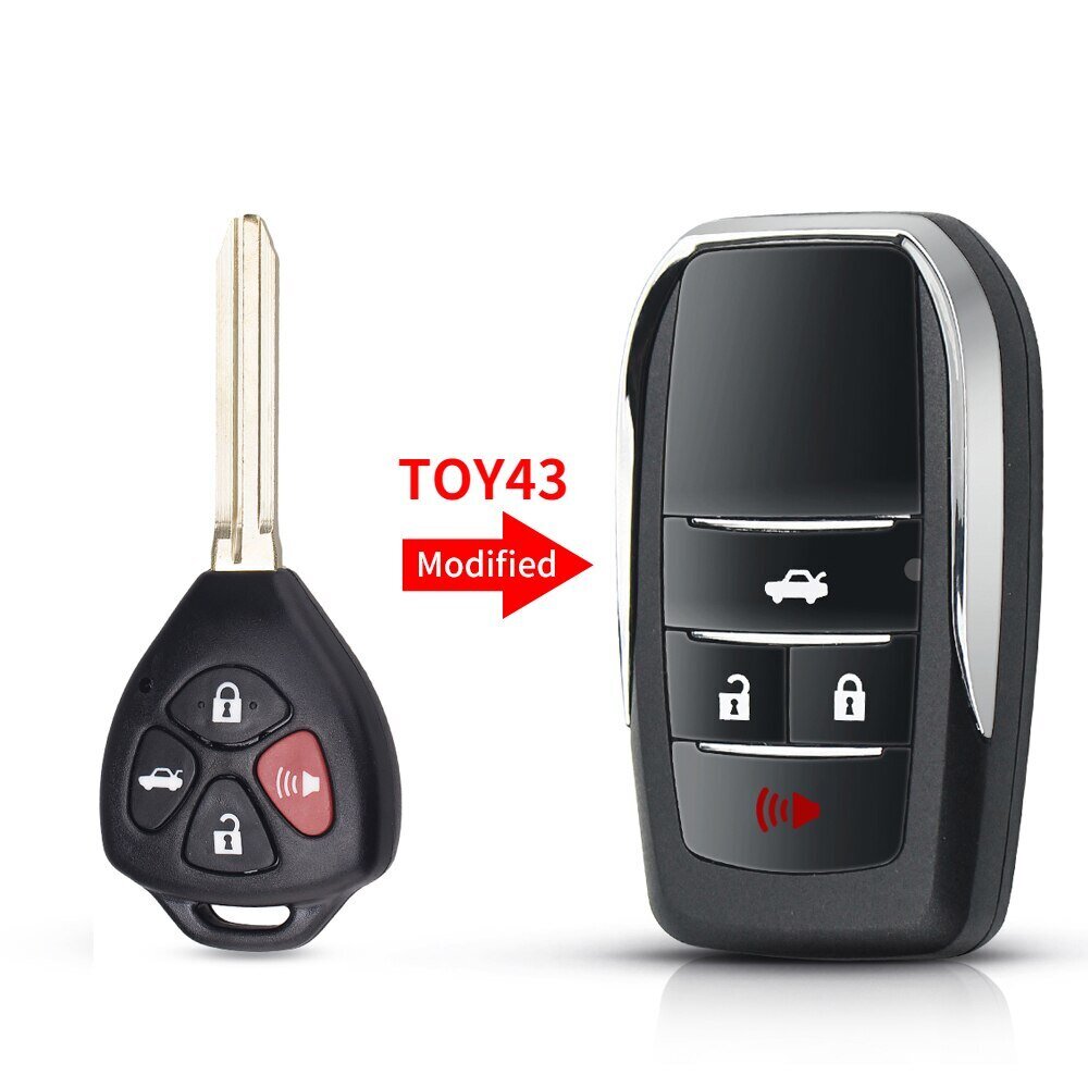 Muokattu avain 2/3/4 painikkeet Fob Toyota Reiz Camry Rav4 Yaris Corolla 4Runner Avlo 2017 2019 Flip Remote Auton avainkuorelle hinta ja tiedot | Lisätarvikkeet autoiluun | hobbyhall.fi