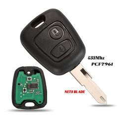 2-painikkeen kauko-avainkotelo PEUGEOT 206 433MHZ -auton avaimen suojus PCF7961-transponderisirulla/NE73-terällä hinta ja tiedot | Lisätarvikkeet autoiluun | hobbyhall.fi