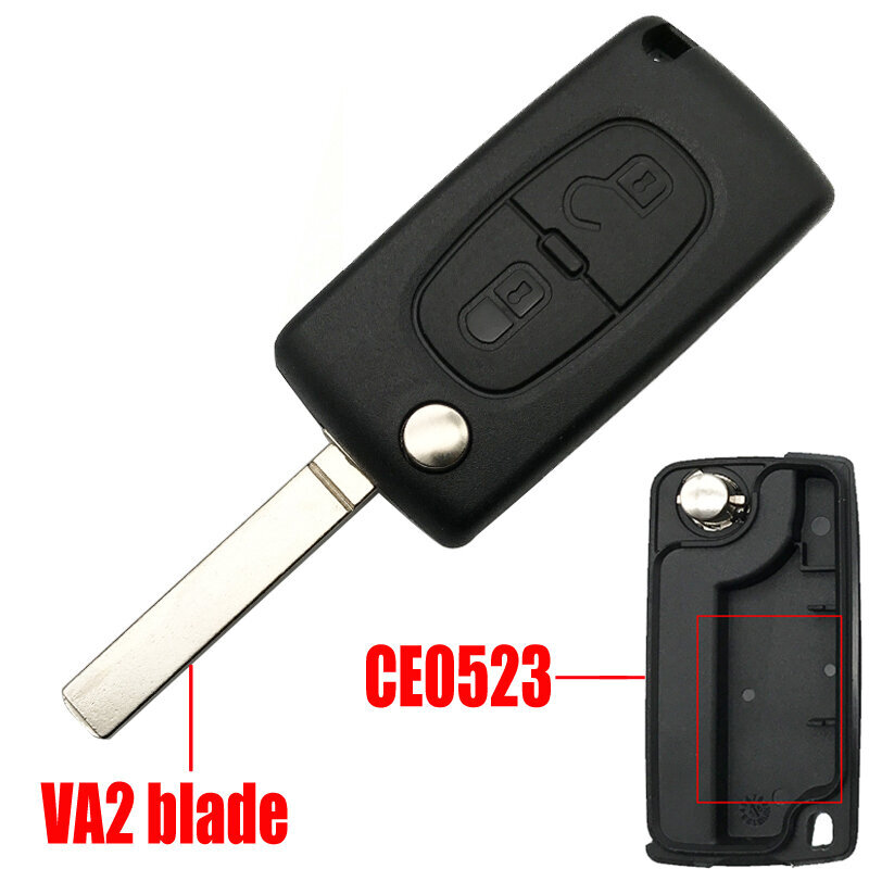 2-painikkeen auton Flip Key Case -kuori Citroen C3 Picassolle Peugeotille 407 206 307 308 207 408 Vaihtokaukosäätimen taitettava avaimen suojus hinta ja tiedot | Lisätarvikkeet autoiluun | hobbyhall.fi