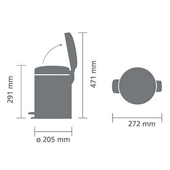 Brabantia NewIcon Poljinroska-astia 5L, White hinta ja tiedot | Roska-astiat | hobbyhall.fi