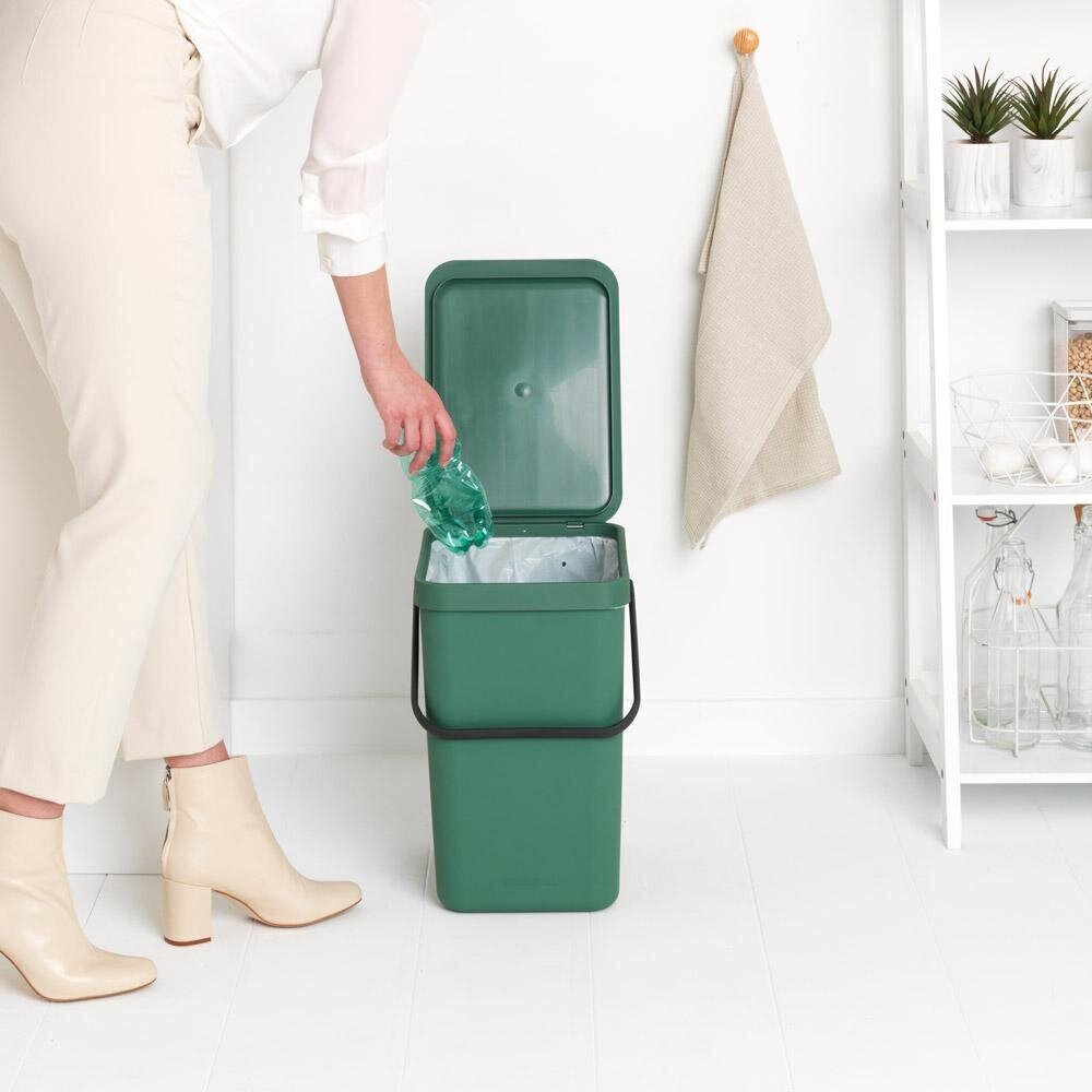 Brabantia Sort & Go roska-astia 25L, Fir Green hinta ja tiedot | Roska-astiat | hobbyhall.fi