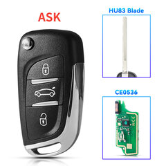 FSK 433Mhz ID46 Kaukoauton avaimenperä Peugeot 407 307 Citroen C2 C3 C4 C5 C6 C8 2/3 painikkeet VA2/HCA Blade Ce0536 hinta ja tiedot | Lisätarvikkeet autoiluun | hobbyhall.fi