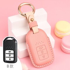 (3 Button Trunk Pink) Ylellinen pehmeä aitoa nahkaa oleva auton avainsuojus Hondalle 3 Button Accord Civic Fit Crider avaimenperä kuorilaukkutarvikkeet hinta ja tiedot | Lisätarvikkeet autoiluun | hobbyhall.fi