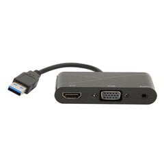 USB-HD-multimedialiitäntä 2 in 1 musta 1080P 60HZ 5Gbps USB 3.0 - VGA-sovitin kokousviihdettä varten hinta ja tiedot | Muistitikut | hobbyhall.fi