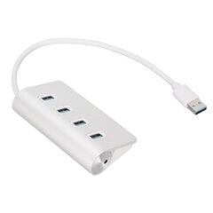 4-porttinen USB 3.0 -keskitin 5 Gbps alumiiniseoksesta valmistettu USB-keskitin USB-laajennus IOS-kannettavalle Windows-tietokoneelle kannettavalle tietokoneelle, hopea hinta ja tiedot | Muistitikut | hobbyhall.fi