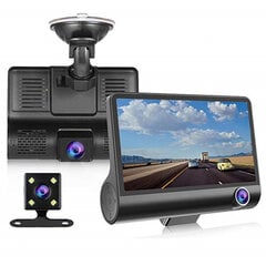 Car Dash Cam Night Vision Käänteinen kuva kaksoislinssillä ja peruutuskameralla vedenpitävä ajotallennin 3-suuntainen tallennus hinta ja tiedot | Videokameran lisätarvikkeet | hobbyhall.fi