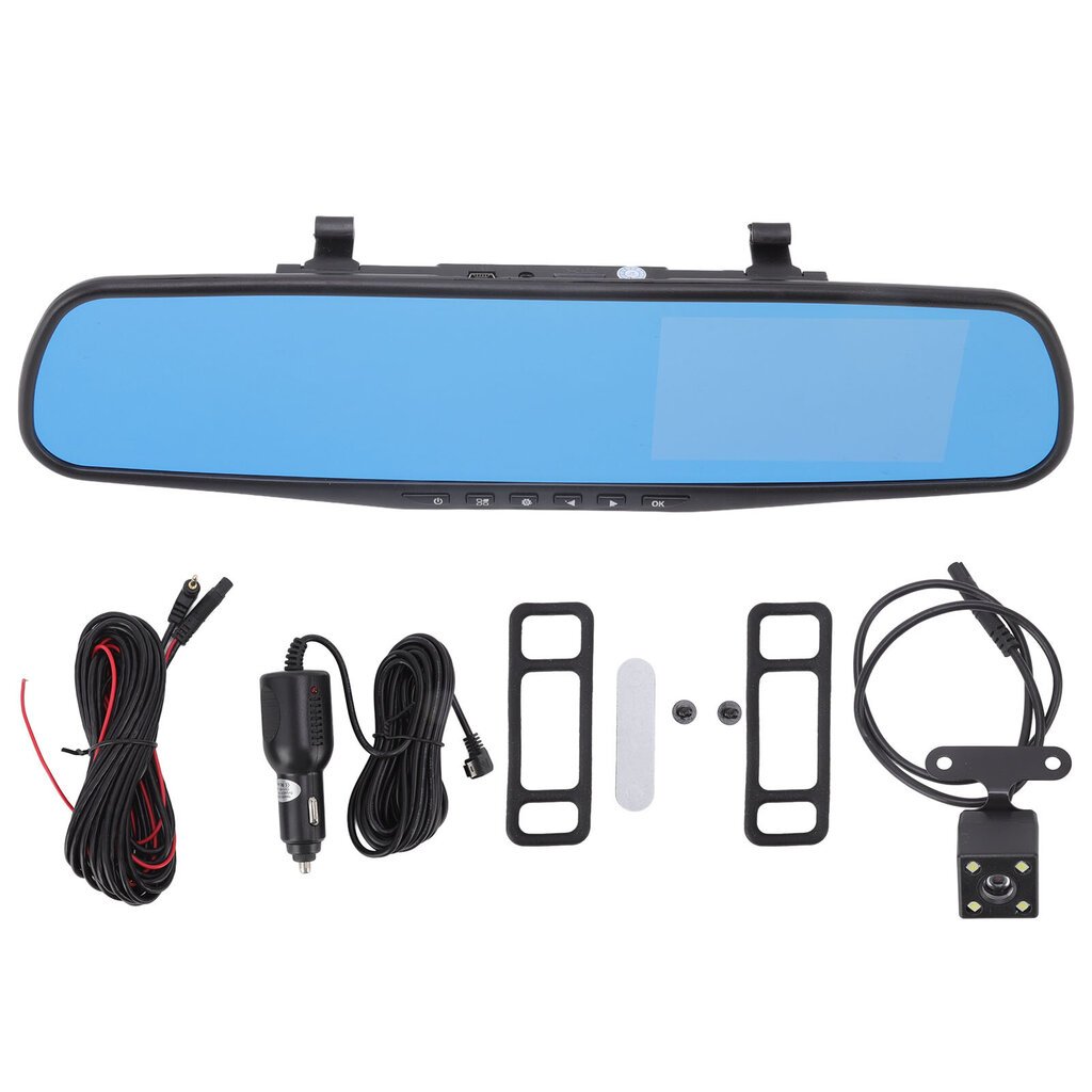 Rearview Mirror Dash Cam 4,3 tuuman näyttö 1080p silmukan tallennus Sisäänrakennettu G-sensorin pysäköintivalvonta autolle hinta ja tiedot | Videokameran lisätarvikkeet | hobbyhall.fi