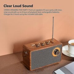 Retro Fm Radio Kannettava Puinen Bluetooth Radio Bassokaiutin Handsfree MP3-soitin Tuki Usb/tf Auto hinta ja tiedot | Kelloradiot ja herätyskellot | hobbyhall.fi