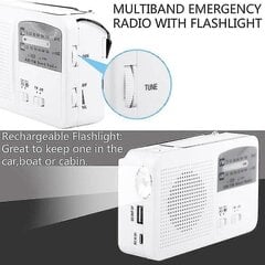 Hätäradio aurinkoenergialla ja käsikammalla, itsesähköinen, akku USB-lataus Fm/am radio LED taskulamppu puhelimen laturi hinta ja tiedot | Kelloradiot ja herätyskellot | hobbyhall.fi