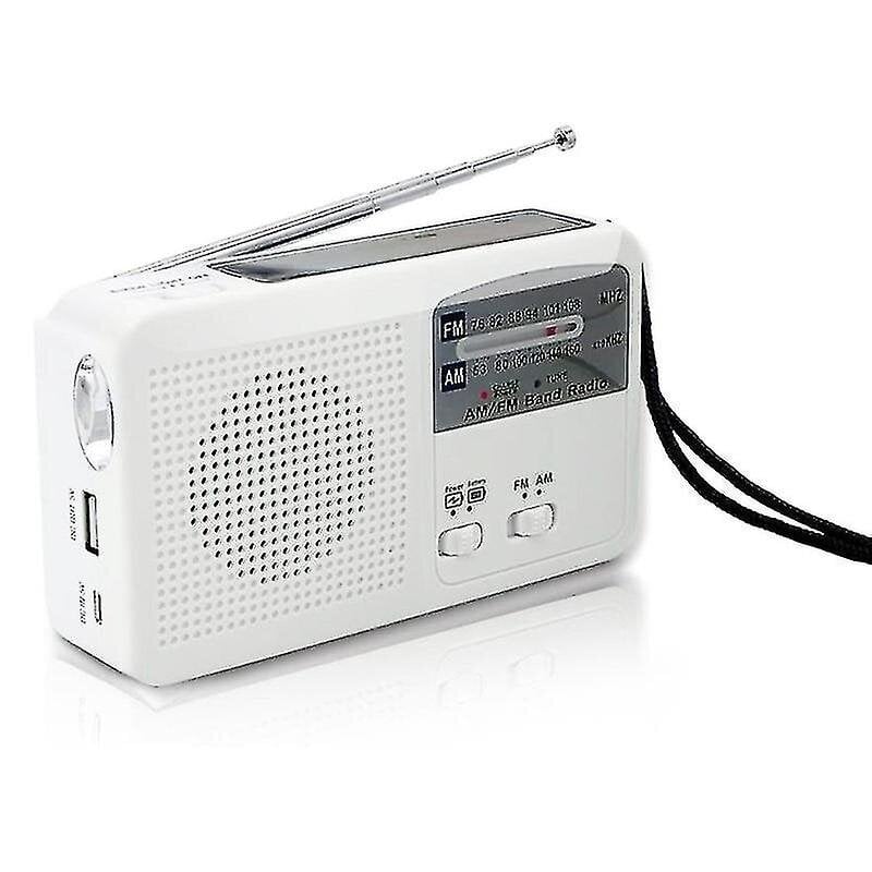 Hätäradio aurinkoenergialla ja käsikammalla, itsesähköinen, akku USB-lataus Fm/am radio LED taskulamppu puhelimen laturi hinta ja tiedot | Kelloradiot ja herätyskellot | hobbyhall.fi