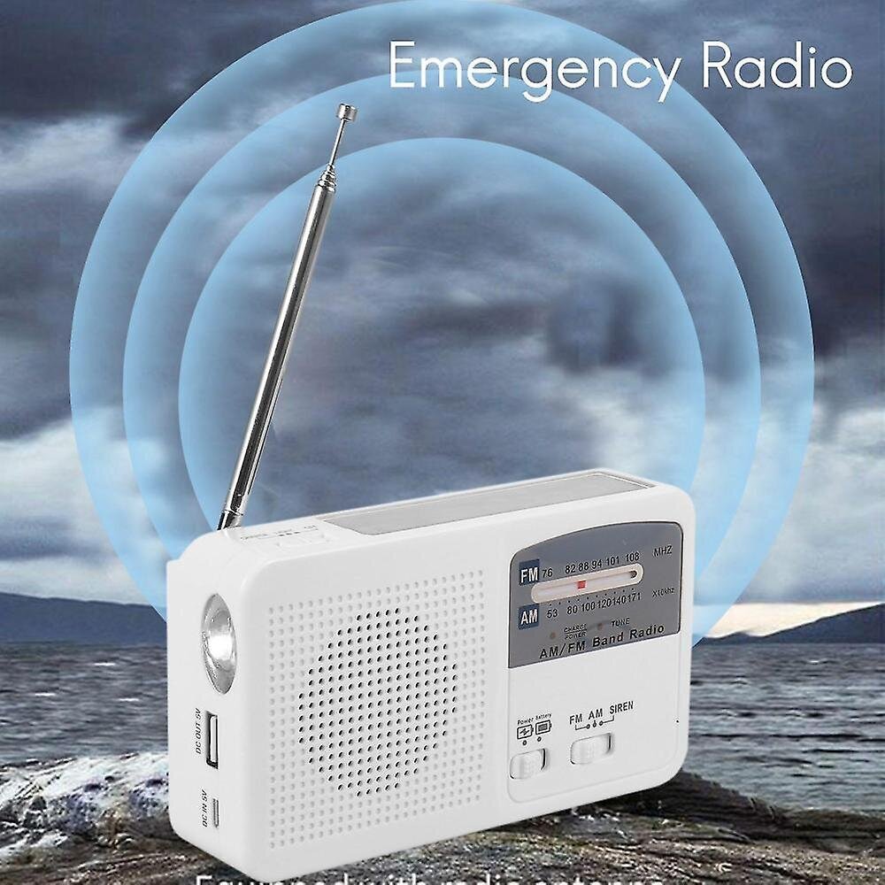 Hätäradio aurinkoenergialla ja käsikammalla, itsesähköinen, akku USB-lataus Fm/am-radio LED-lamppu hinta ja tiedot | Kelloradiot ja herätyskellot | hobbyhall.fi