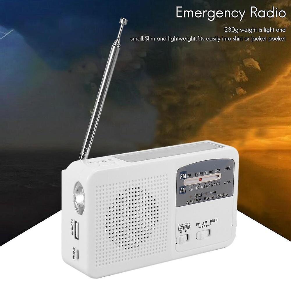 Hätäradio aurinkoenergialla ja käsikammalla, itsesähköinen, akku USB-lataus Fm/am-radio LED-lamppu hinta ja tiedot | Kelloradiot ja herätyskellot | hobbyhall.fi