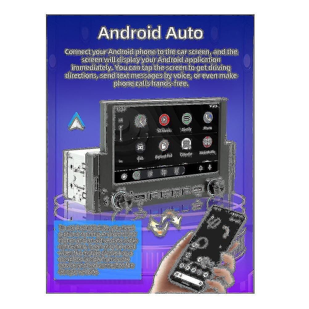 1din 6,2 tuuman näyttö Carplay Android-auto Radio Autostereo Bluetooth Mp5-soitin 2usb Fm-vastaanotin Hea hinta ja tiedot | Kelloradiot ja herätyskellot | hobbyhall.fi