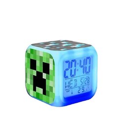 1mor Minecraft värikäs väriä vaihtava kvartetti herätyskello led yövalo syntymäpäivälahja hinta ja tiedot | Kelloradiot ja herätyskellot | hobbyhall.fi