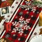 Buffalo Plaid Snowflakes -joulupöytärunko, kausiluonteinen talvikeittiön ruokapöydän koristelu kotibileiden sisustukseen 13x72 tuumaa hinta ja tiedot | Joulukuusen koristeet | hobbyhall.fi