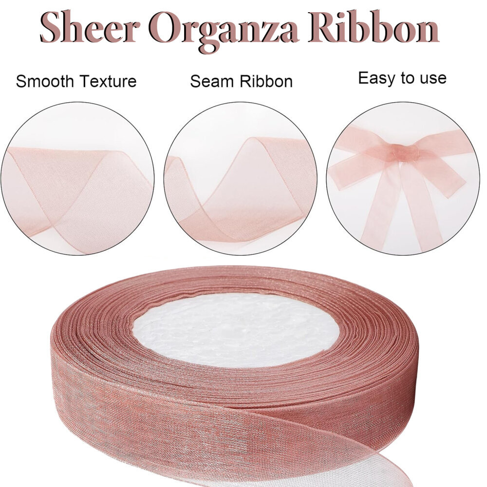 Puutarhatyökalut, 45m Rose Gold Sheer Organza Ribbon, 20mm hinta ja tiedot | Puutarhatyökalut | hobbyhall.fi