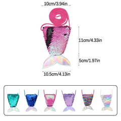 Naisten lompakot, Sequin Mermaid Tail Mini Crossbody laukku, lapset hinta ja tiedot | Naisten lompakot | hobbyhall.fi