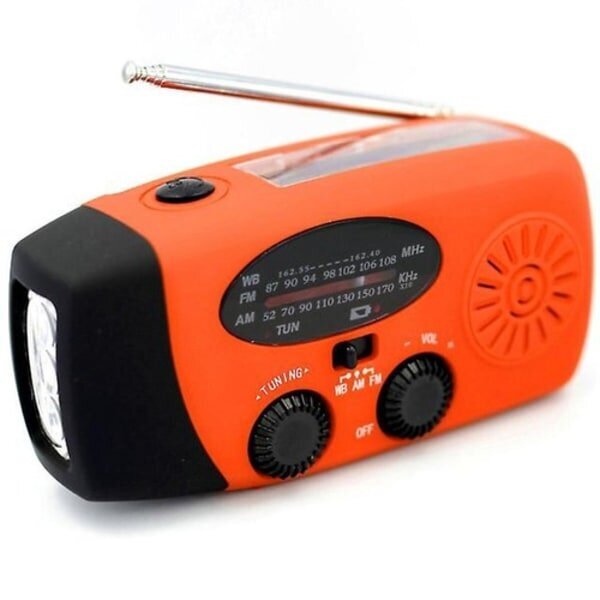 Solar Crank Radio Emergency Led Taskulamppu Am Fm Noaa Puhelin Laturi Sos Hälyttävä Outdoor Survival Powerk 2000mah Oranssi hinta ja tiedot | Kaiuttimet | hobbyhall.fi