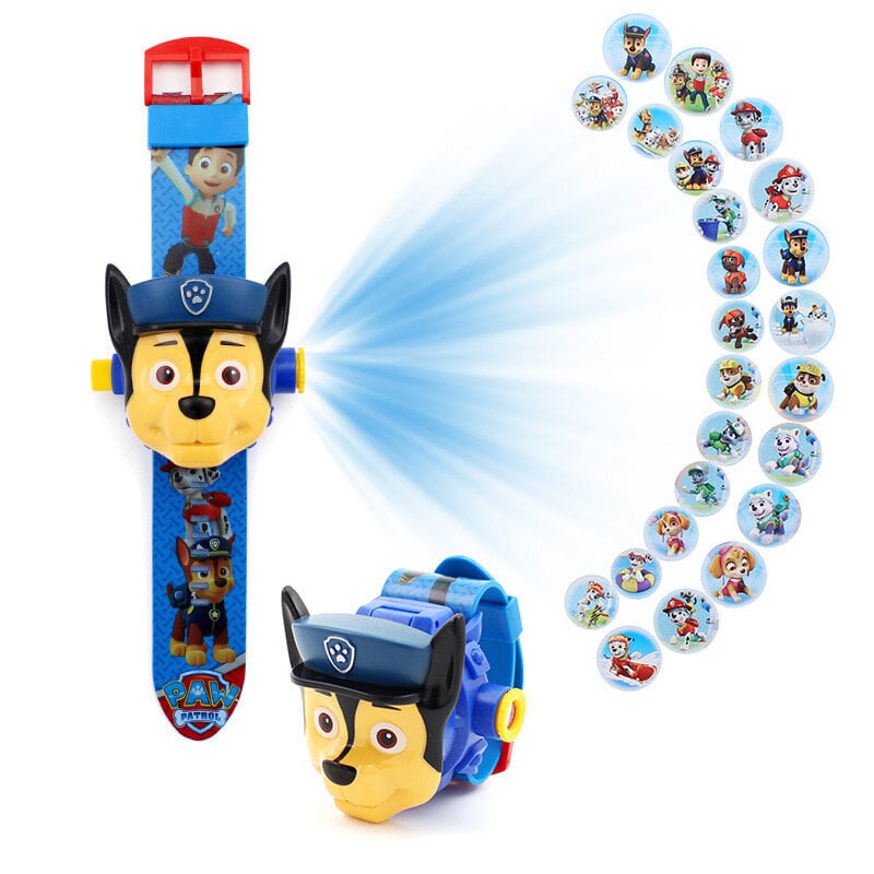 Paw Patrol -kelloprojektorikello projektoritoiminnolla sarjakuvalelukello - 24 diapeli hinta ja tiedot | Miesten kellot | hobbyhall.fi