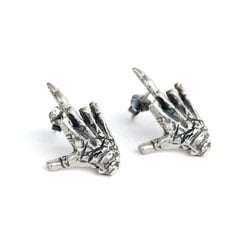 Miesten Naiset S925 Sterling hopea Vintage Hand Skeleton Bone Stud korvakorut, Kierretakaisin, Punk Rock Gothic hinta ja tiedot | Korusetit | hobbyhall.fi