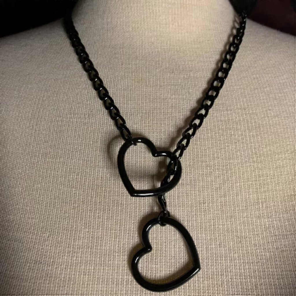 Heart O ring Slip Chain kaulakoru naisille ruostumaton teräs kuubalainen ketju sydän kaulakoru Punk rock kaulus kaulakoru käsintehty hinta ja tiedot | Kaulakorut | hobbyhall.fi