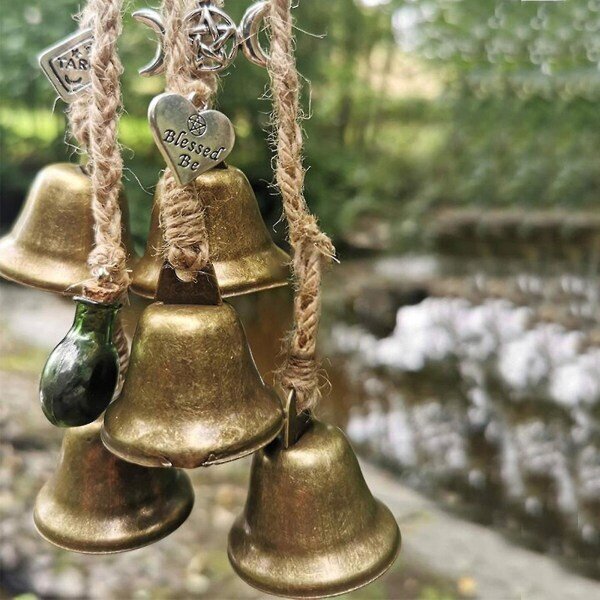 Fu Bell Evil Spirit Wind Chime Witch Bell Door Charm Witchcraft koristelu (1 stycke, brons) zdq hinta ja tiedot | Kannettavien tietokoneiden lisätarvikkeet | hobbyhall.fi