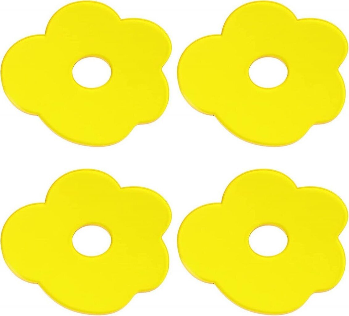 4Pack Coaster, lasinaluset juomille Akryylilasin Flower Coaster Uudelleen käytettävä juomaalustan perhebaariin Kodinsisustuslahja (keltainen) hinta ja tiedot | Pöytäliinat, tabletit ja lautasliinat | hobbyhall.fi