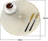 4 kpl mattoa. Kultaiset Placematot Pyöreät Placematot Placemat Vinyyli Hollow Placematos Pyyhi lahja hinta ja tiedot | Pöytäliinat, tabletit ja lautasliinat | hobbyhall.fi