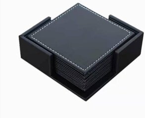 Square Leather Coaster | 6 kpl juomaalustan sarja | Yksinkertaiset lasinaluset | Paikkamatot | Viinialuset| hinta ja tiedot | Pöytäliinat, tabletit ja lautasliinat | hobbyhall.fi