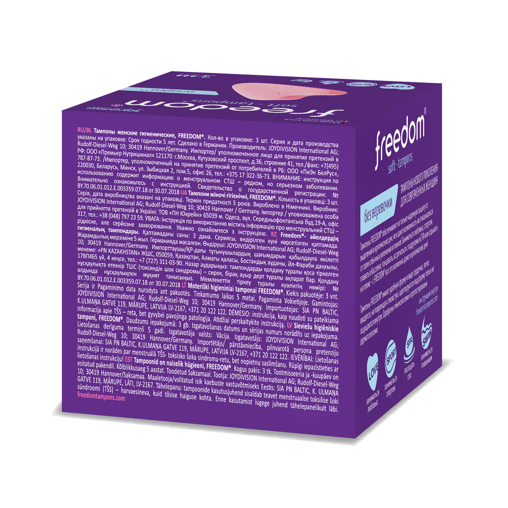 Tamponit Freedom Normal 3 tk hinta ja tiedot | Tamponit ja terveyssiteet | hobbyhall.fi