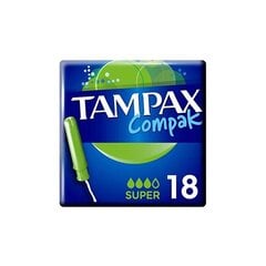 Tampax Compak Super tamponit 18 kpl hinta ja tiedot | Tamponit ja terveyssiteet | hobbyhall.fi