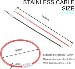 16 kpl ruostumattomasta teräksestä valmistettuja silmukoita 2 mm päällystetty lanka avaimenperän kaapeli suuret avaimenperät 6 tuuman avaimenperä matkatavaralapuille, avainlappuille, avaimenperälle, keittiölle hinta ja tiedot | Keittiövälineet | hobbyhall.fi